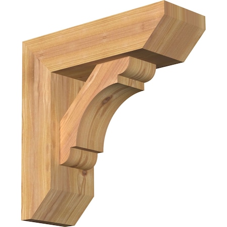 Ekena Millwork Olympic Slat Smooth Bracket w/ Offset Brace, Western Red Cedar, 5 1/2"W x 16"D x 16"H BKT0604X16X16OLY06SWR